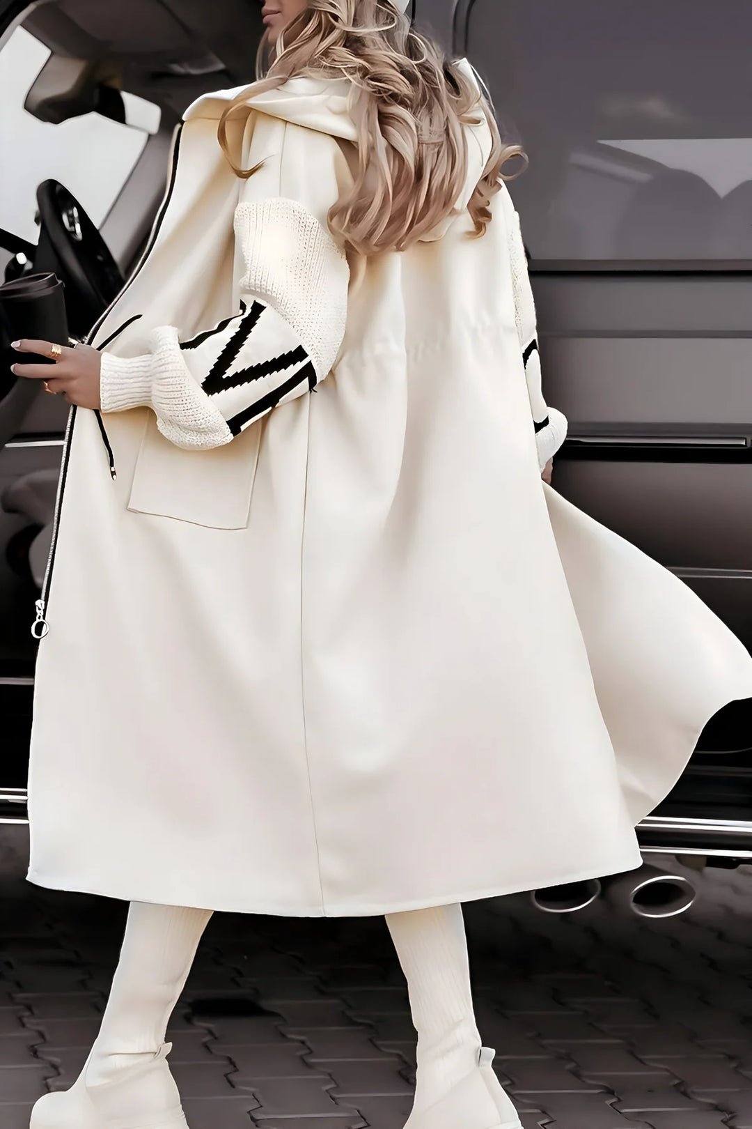 Paula | Knitted Sleeves and Hood Jacket