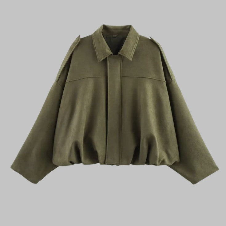 Cole | Women's Faux Suede Bomber Jacket
