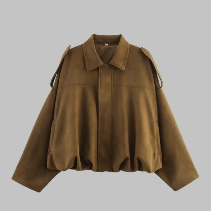 Cole | Women's Faux Suede Bomber Jacket