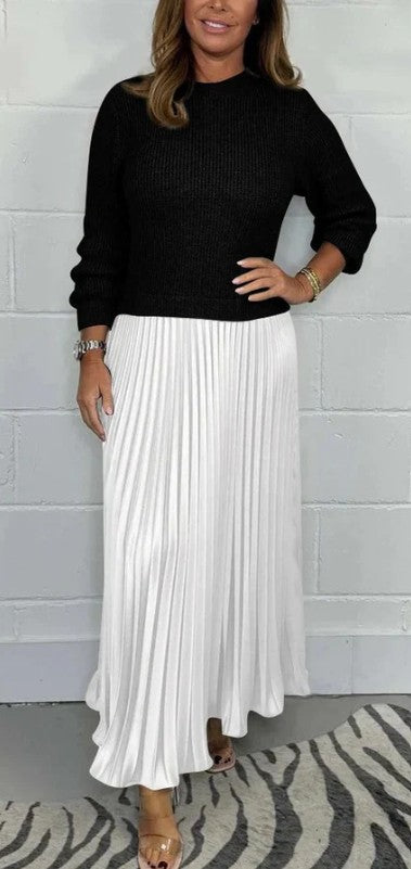 Kai | Pleated Dress With Sweater