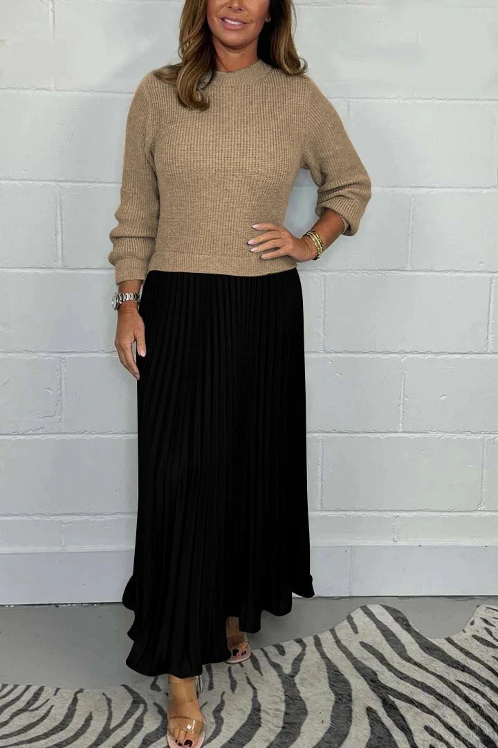 Claudia | Maxi Dress Sweater and Pleated Skirt