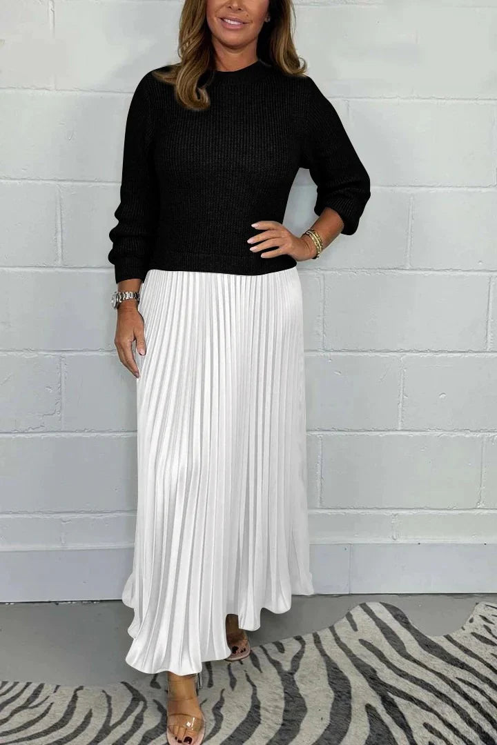 Claudia | Maxi Dress Sweater and Pleated Skirt