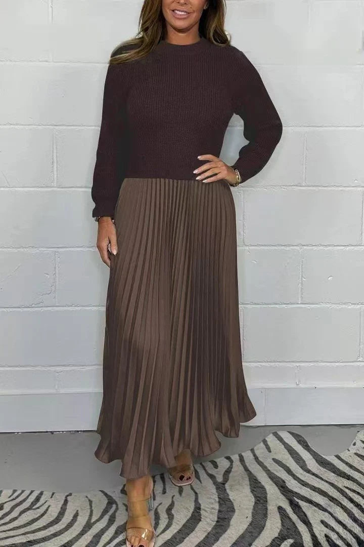 Claudia | Maxi Dress Sweater and Pleated Skirt