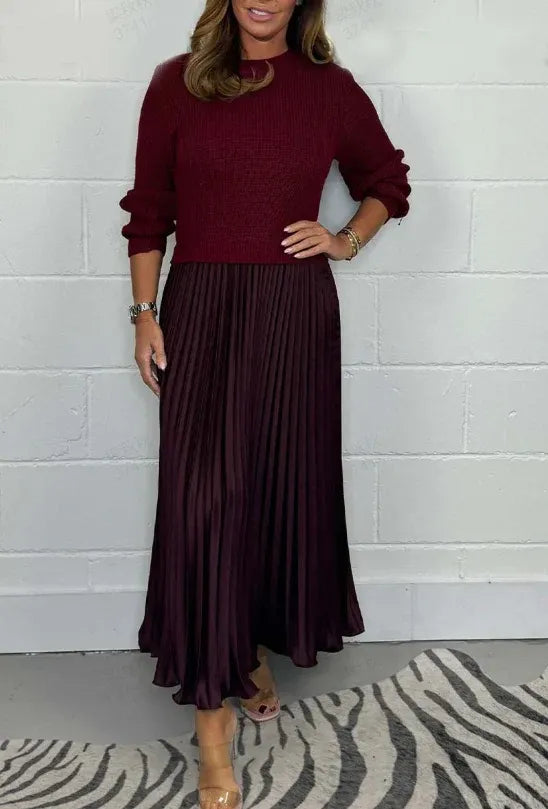 Claudia | Maxi Dress Sweater and Pleated Skirt