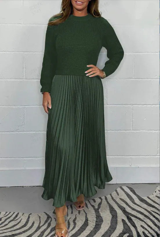 Claudia | Maxi Dress Sweater and Pleated Skirt