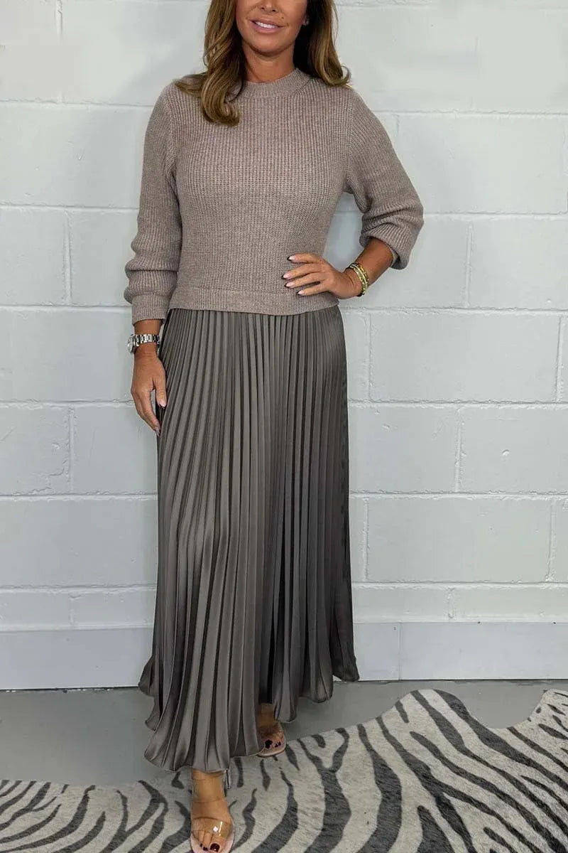 Claudia | Maxi Dress Sweater and Pleated Skirt