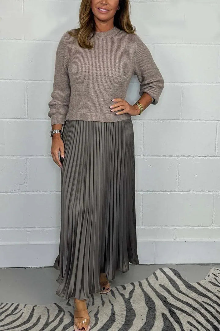 Claudia | Maxi Dress Sweater and Pleated Skirt