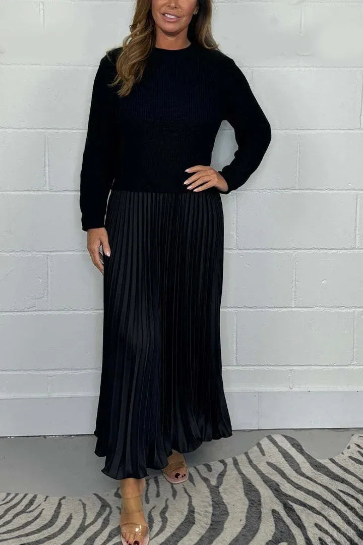 Claudia | Maxi Dress Sweater and Pleated Skirt