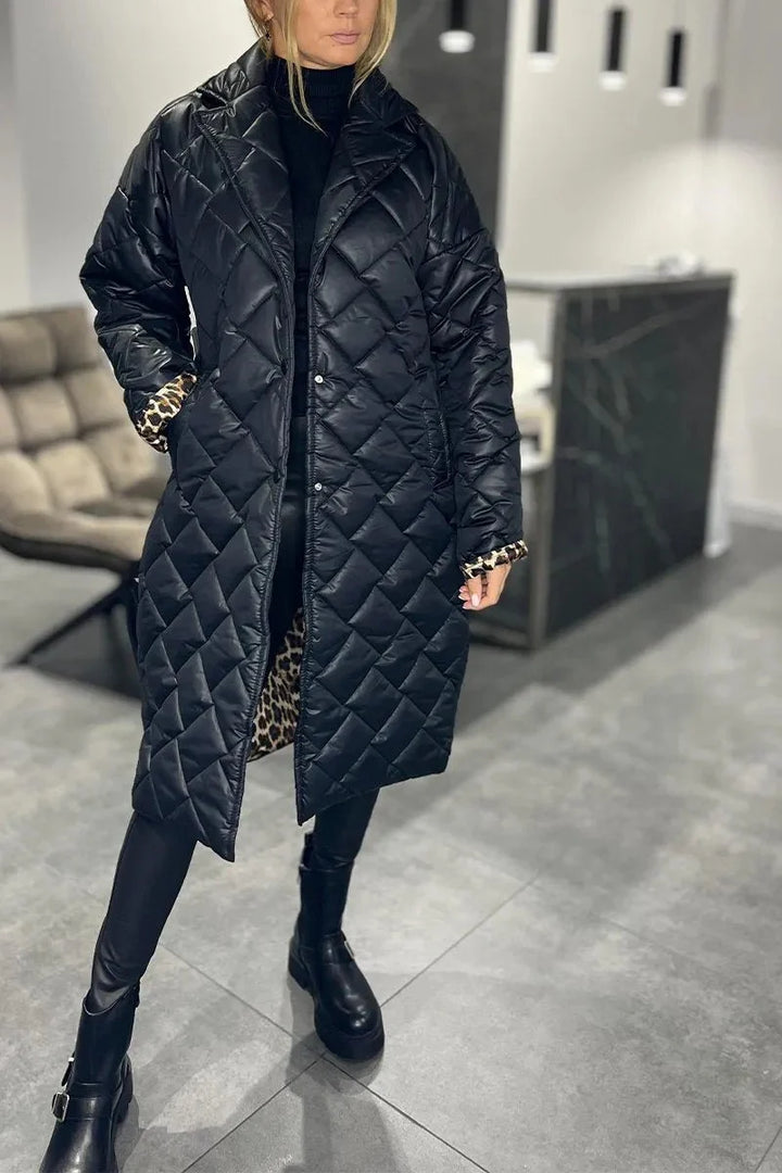 Rylie | Down Jacket with Leopard Lining